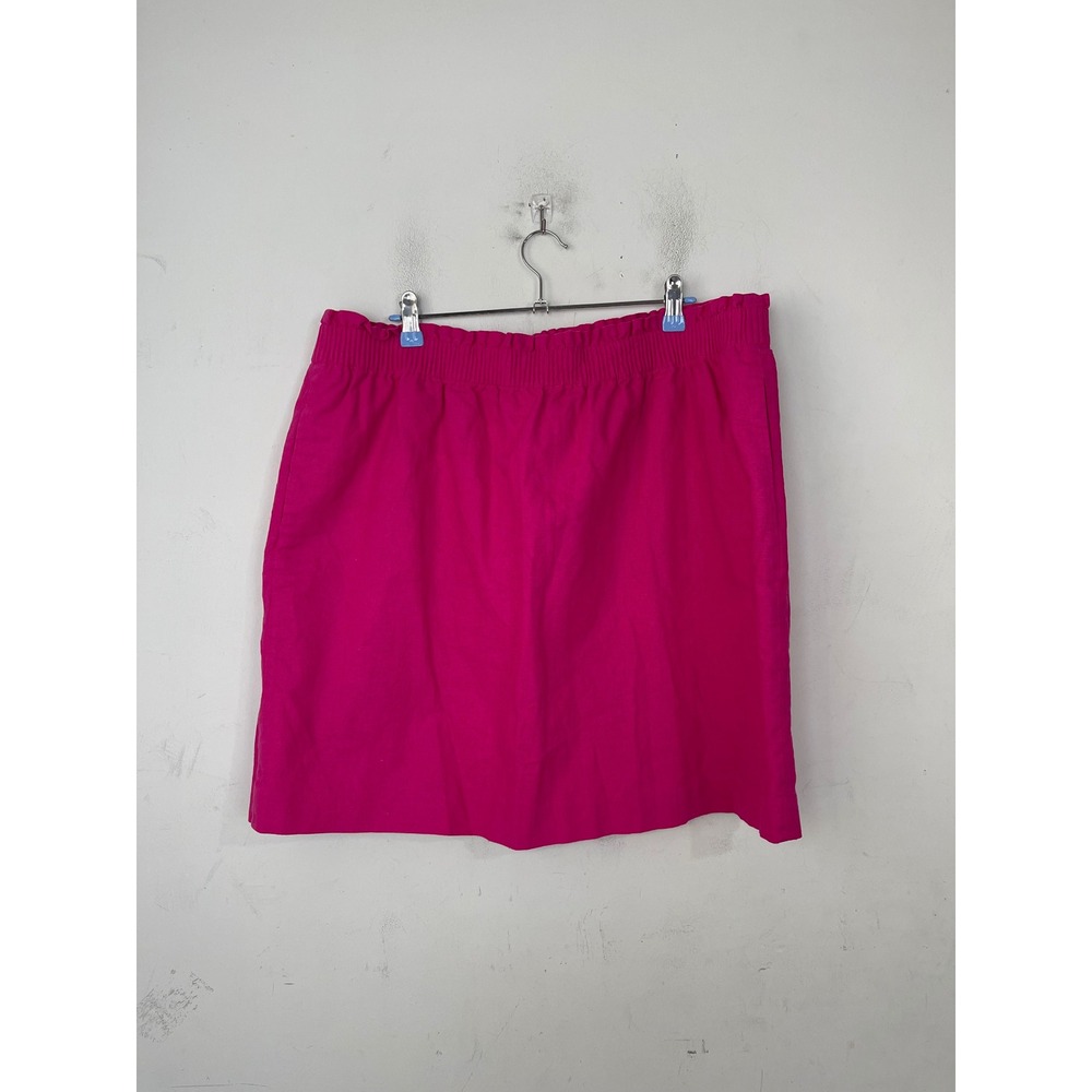 J.Crew Re-Imagined Pink Linen Cotton Blend Elastic Waist Skirt Size 18